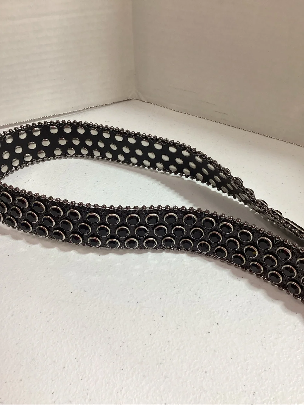 Black Studded Women's Belt - Classic Rocker Style